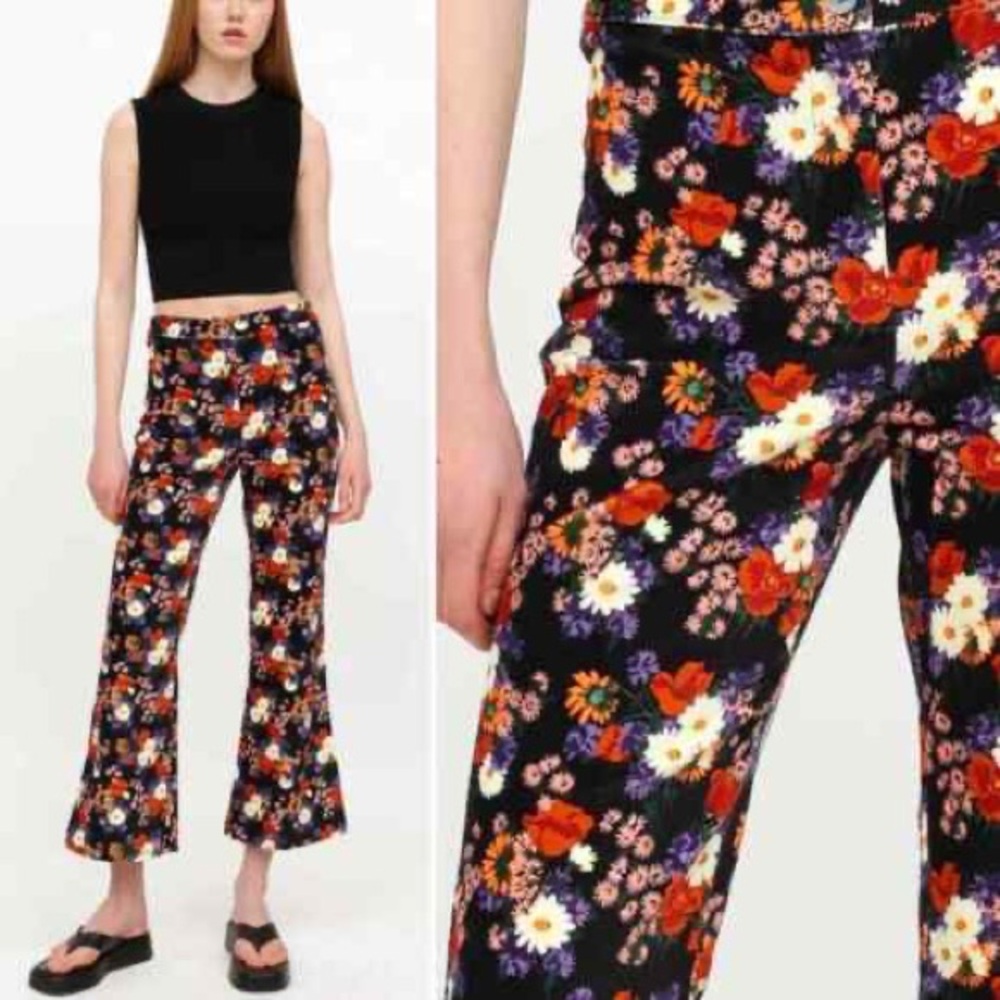 Staud floral flare pants highwaisted